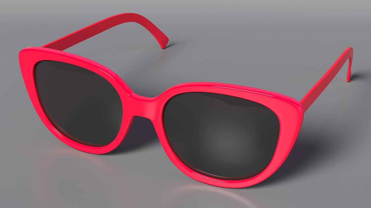 Red Cat Eye Sunglasses 3D