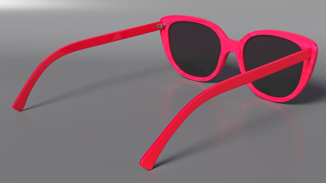 Red Cat Eye Sunglasses 3D