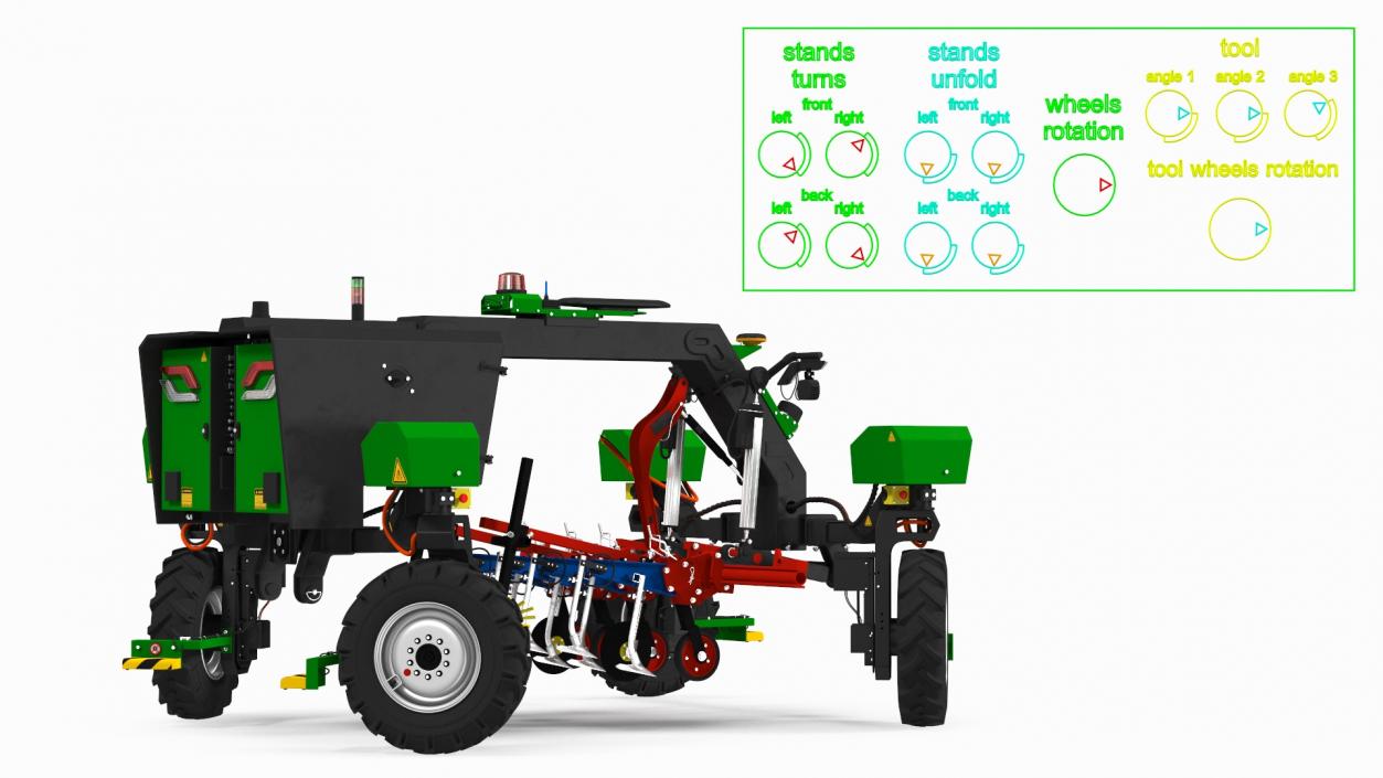 Agriculture Robot Rigged 3D model