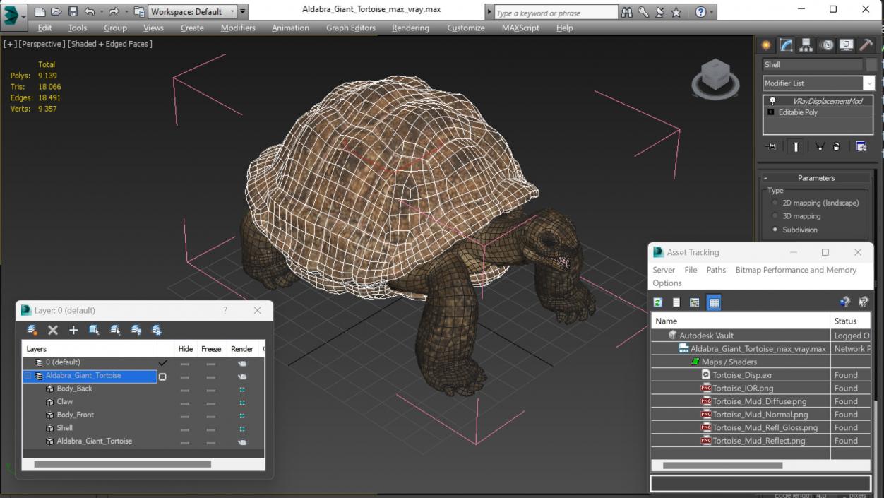 Aldabra Giant Tortoise 3D