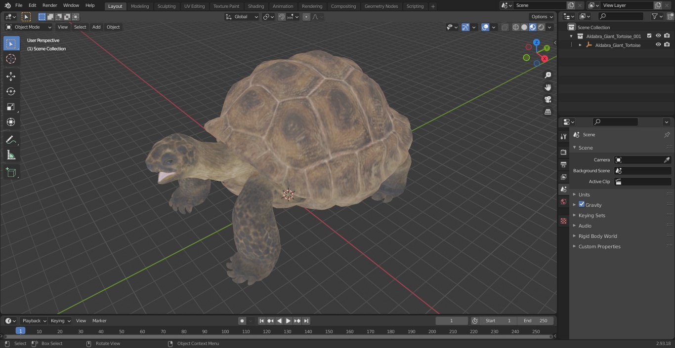 Aldabra Giant Tortoise 3D