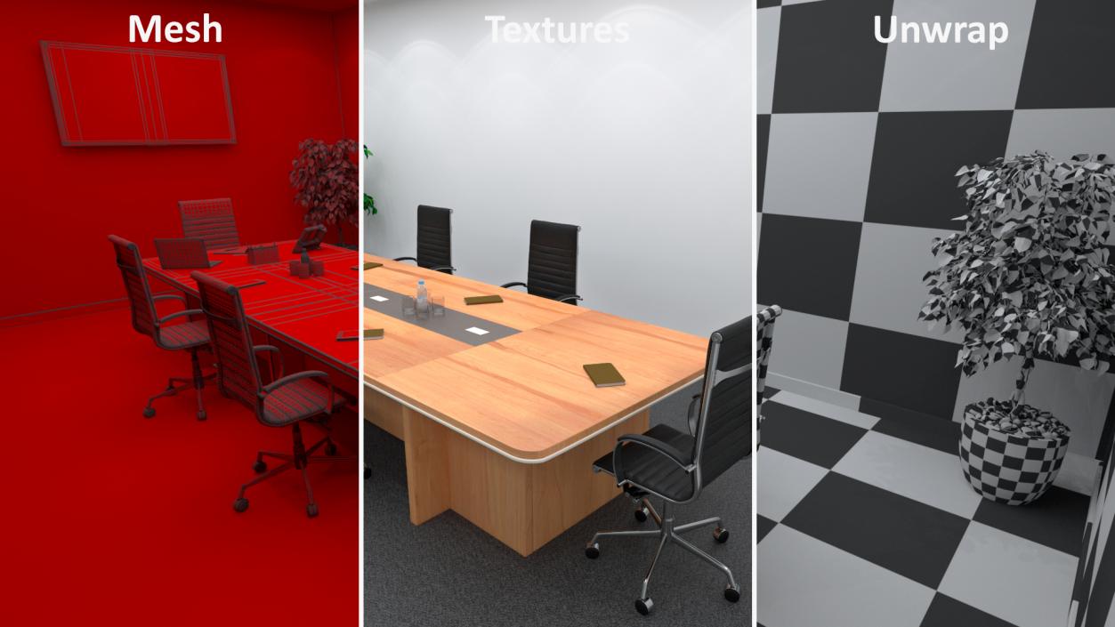 3D model Meeting Room with Filling