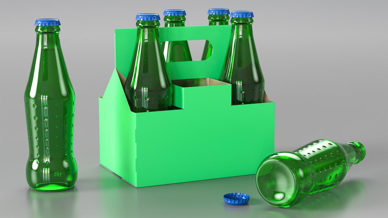 3D model Green Soda Bottle Package