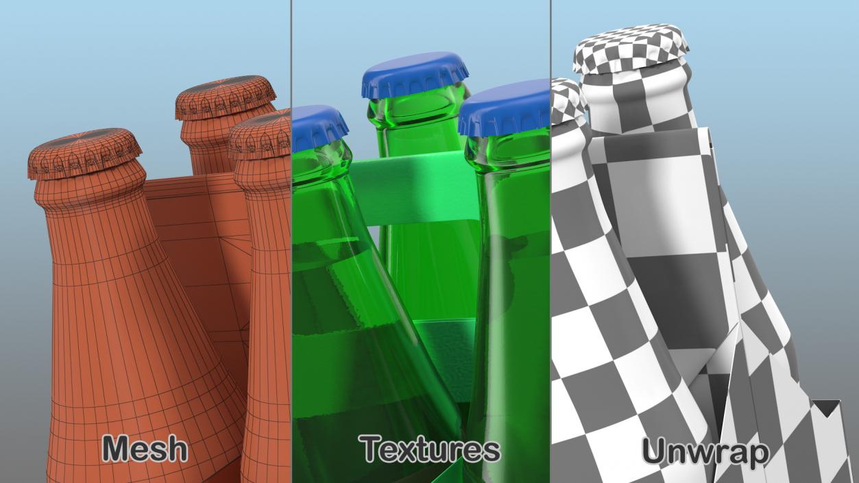 3D model Green Soda Bottle Package