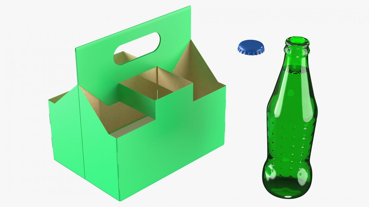 3D model Green Soda Bottle Package