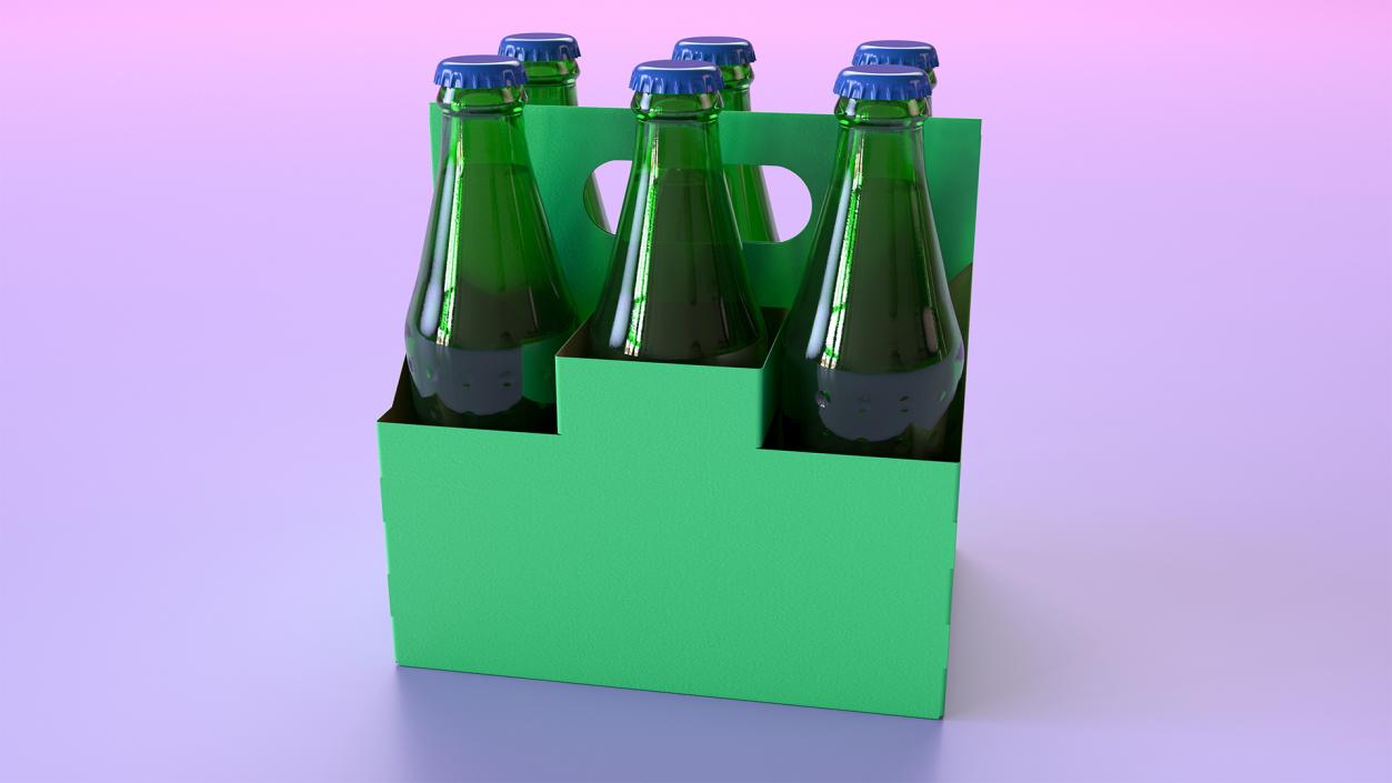 3D model Green Soda Bottle Package