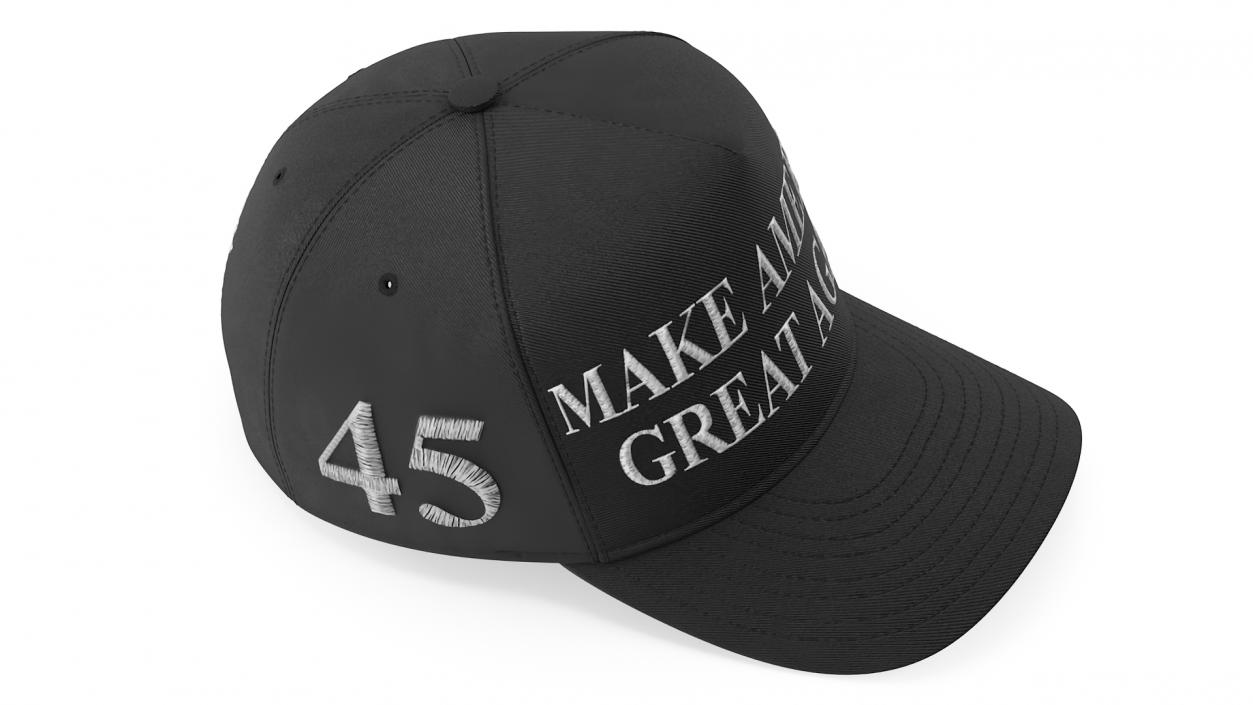 Trump Baseball Cap Black No Signature 3D