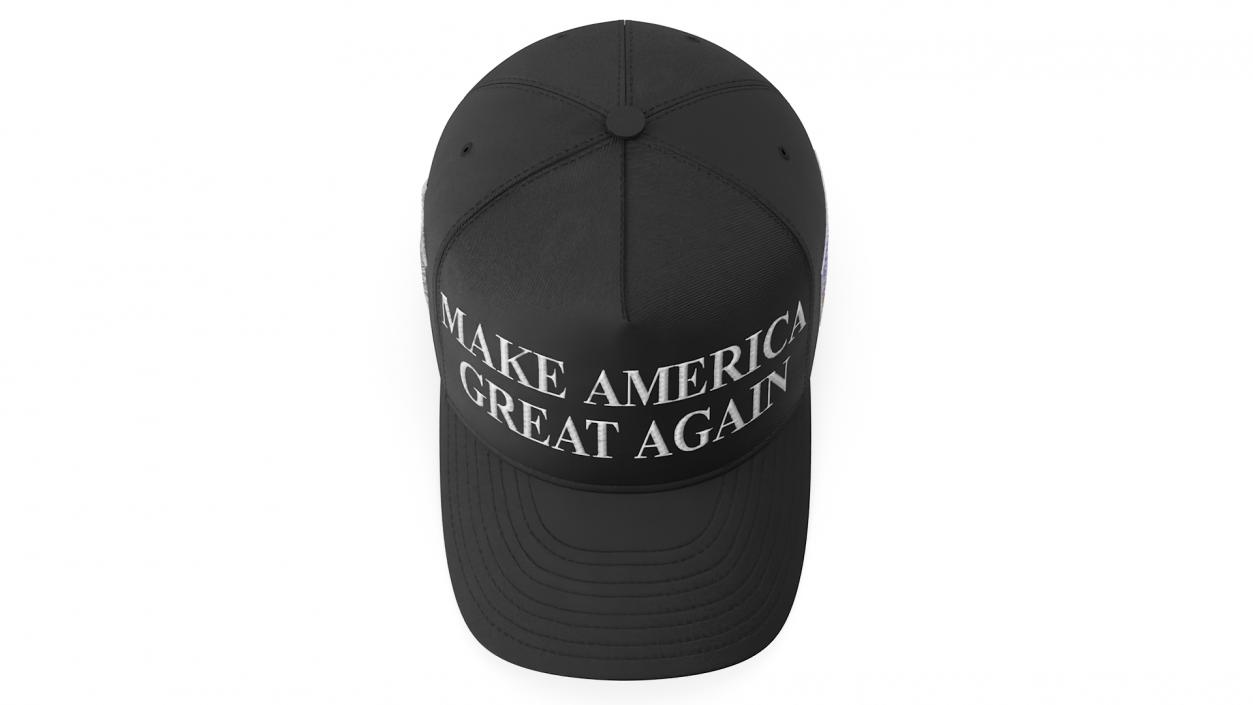 Trump Baseball Cap Black No Signature 3D