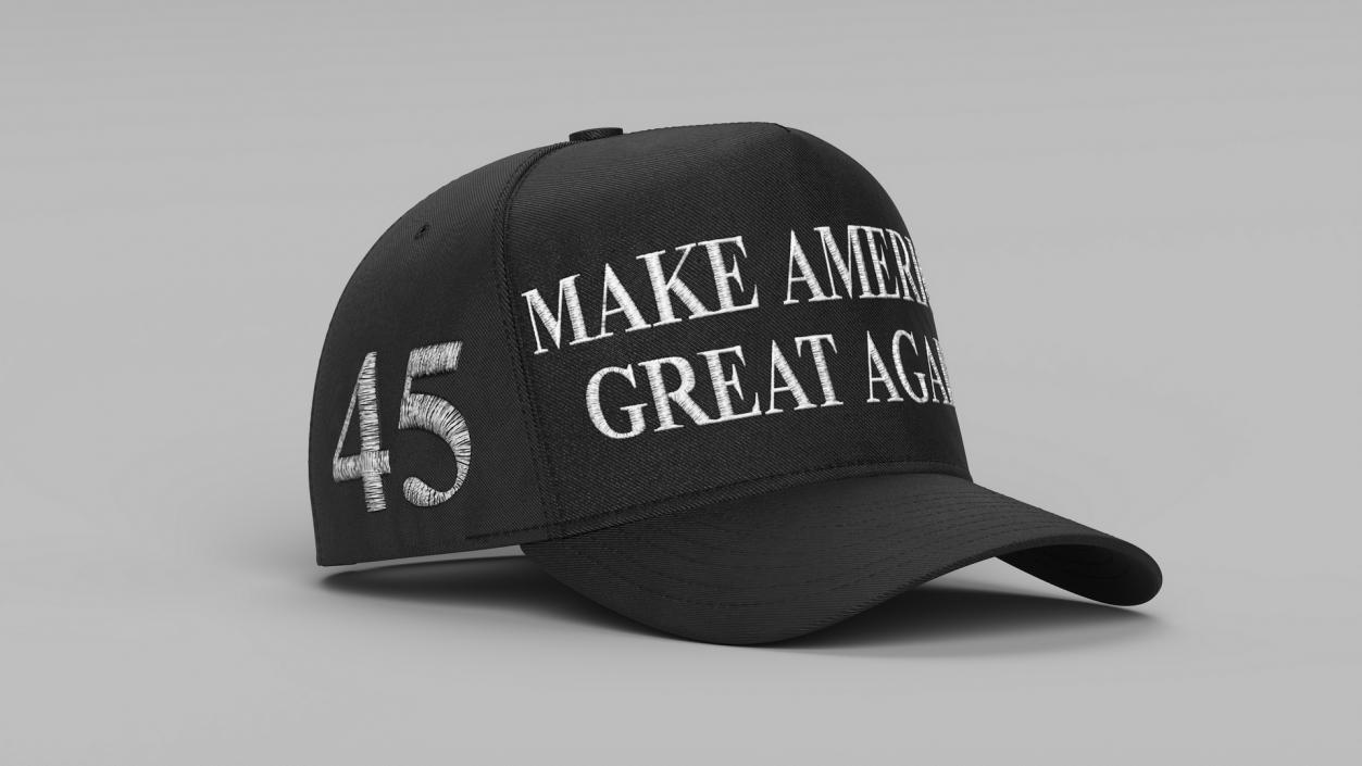 Trump Baseball Cap Black No Signature 3D