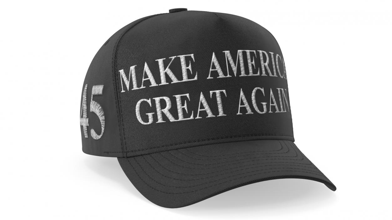 Trump Baseball Cap Black No Signature 3D