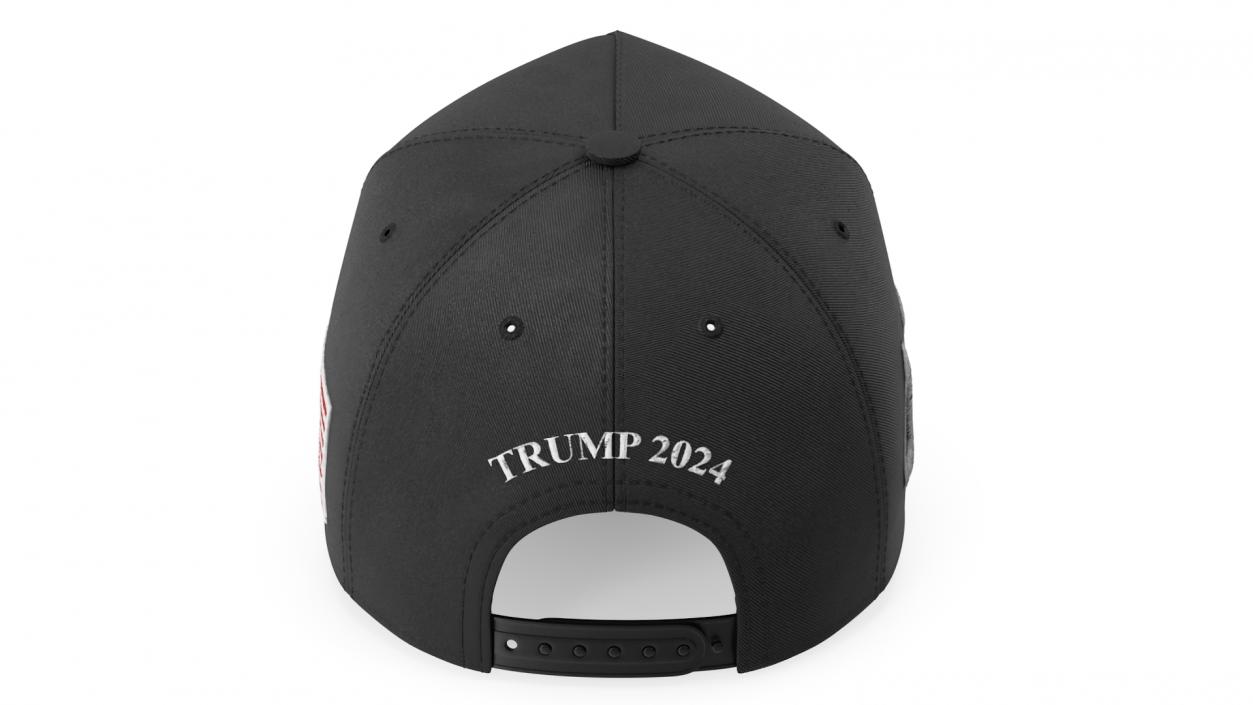 Trump Baseball Cap Black No Signature 3D