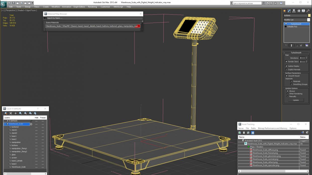 3D model Warehouse Scale with Digital Weight Indicator