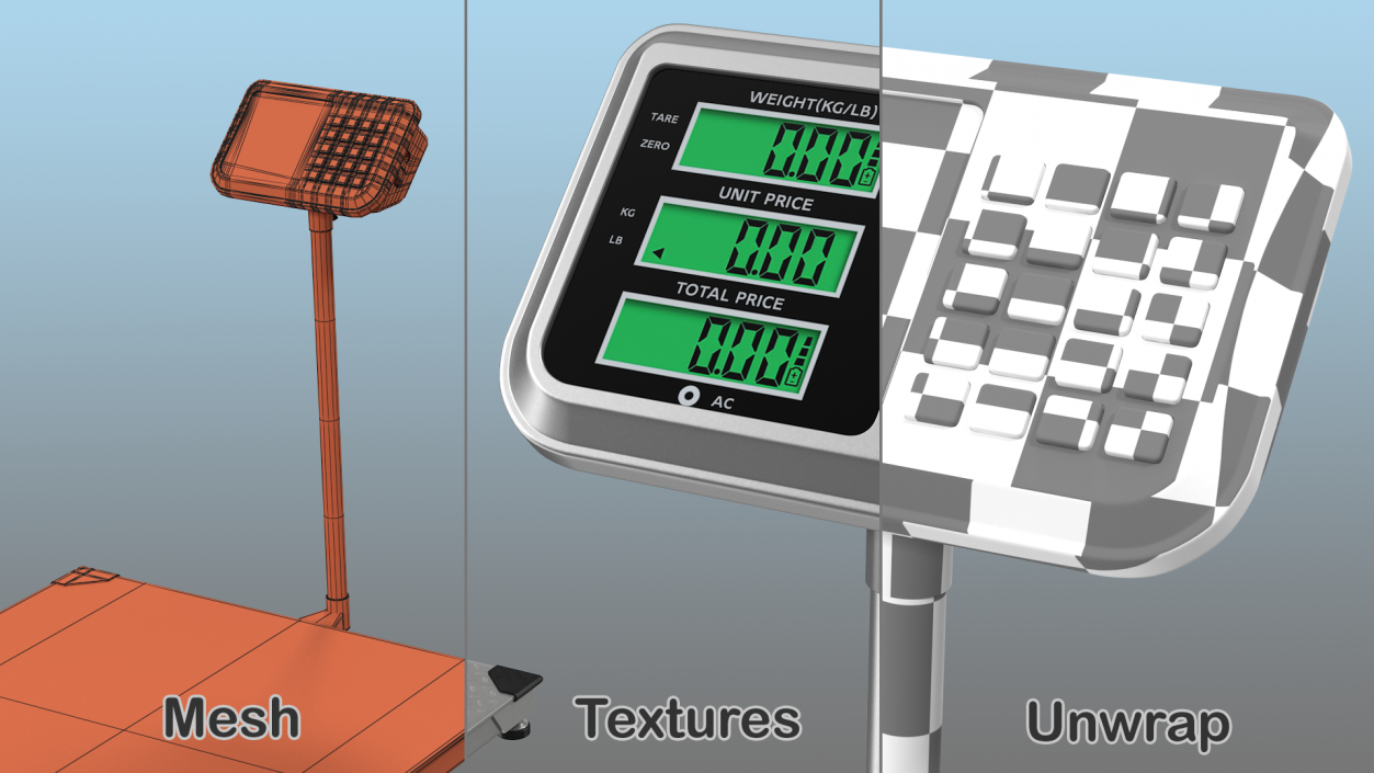 3D model Warehouse Scale with Digital Weight Indicator