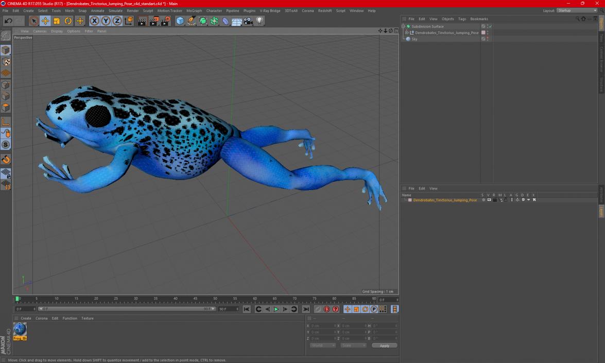 3D model Dendrobates Tinctorius Jumping Pose