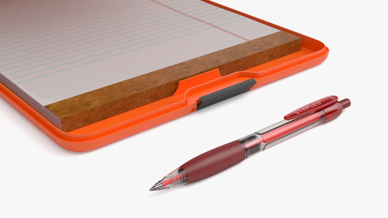 Storage Clipboard Orange Open 3D model