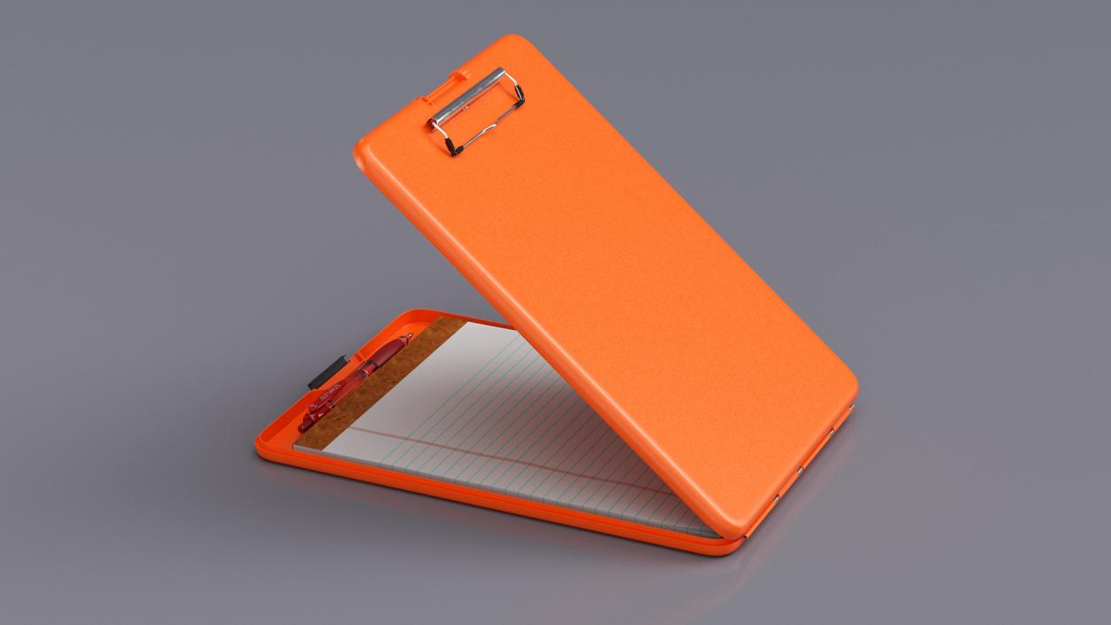 Storage Clipboard Orange Open 3D model