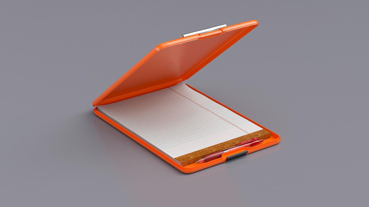 Storage Clipboard Orange Open 3D model