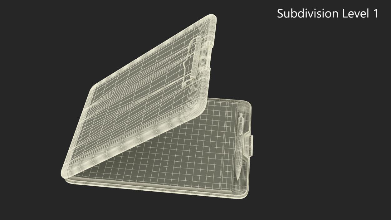 Storage Clipboard Orange Open 3D model