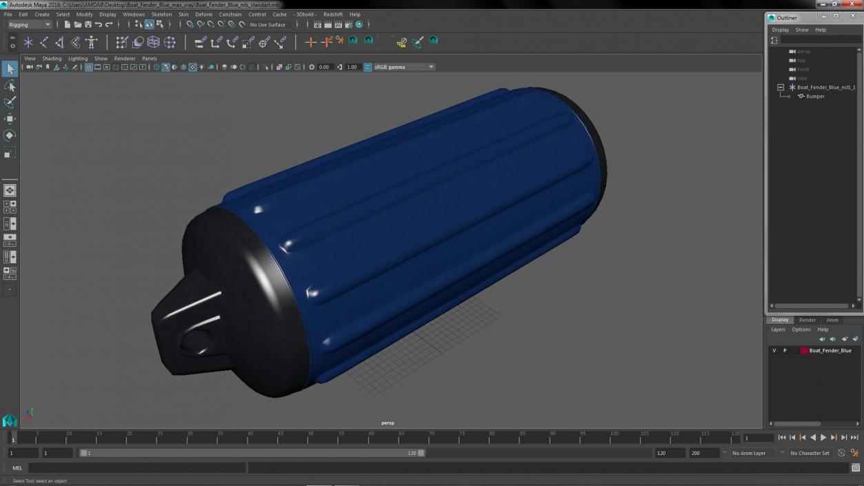 3D Boat Fender Blue