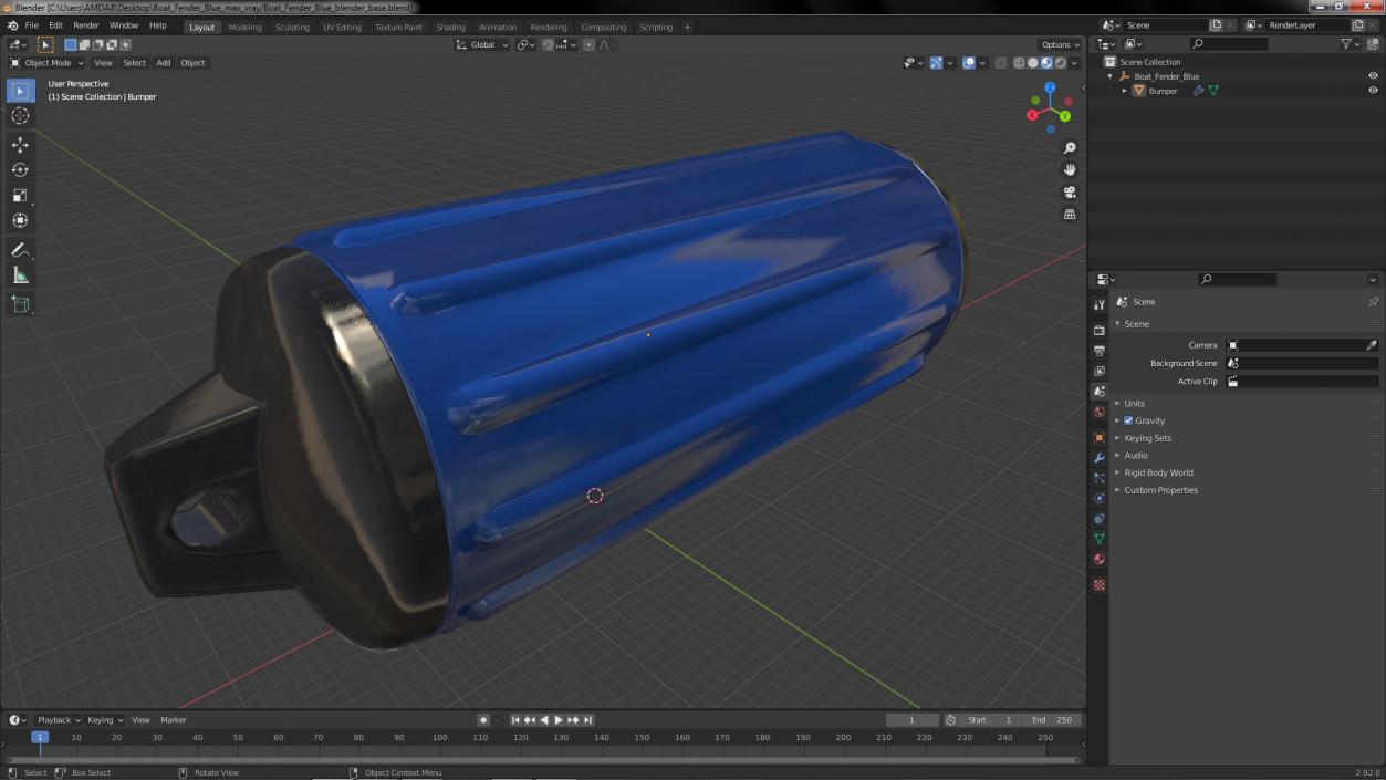 3D Boat Fender Blue