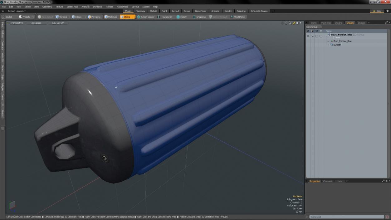 3D Boat Fender Blue