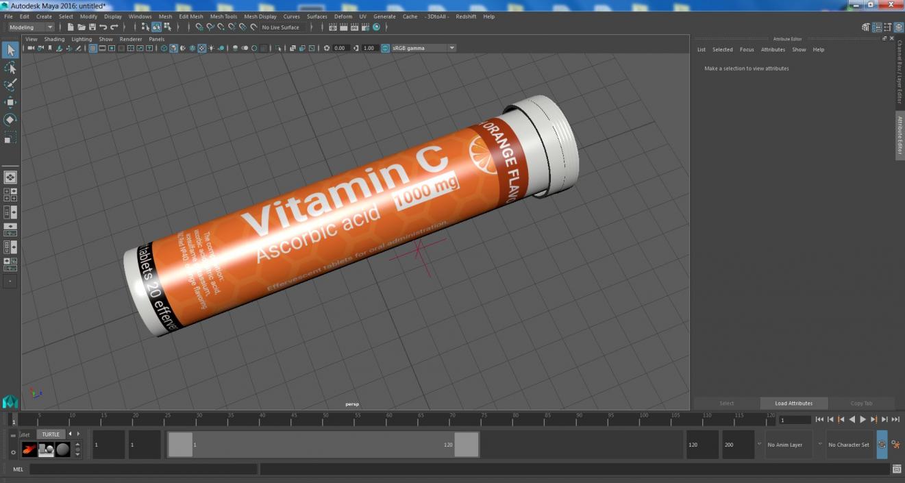 3D Effervescent Vitamin C Package 25 Tabs model