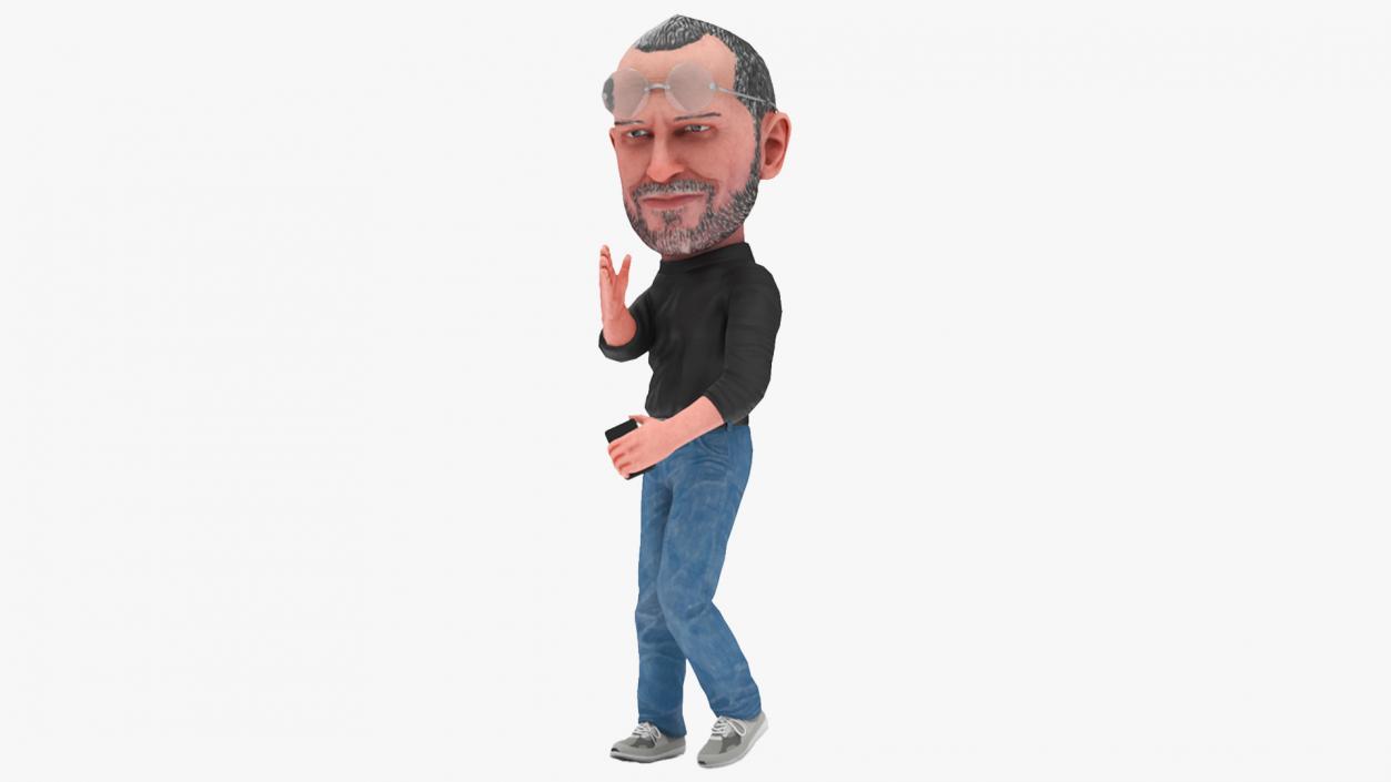 3D Steve Jobs Figure Rigged for Maya model