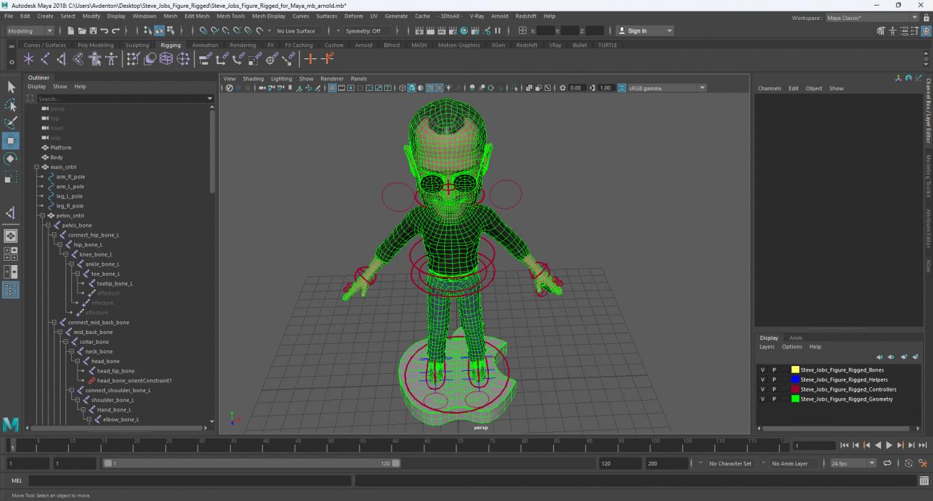 3D Steve Jobs Figure Rigged for Maya model