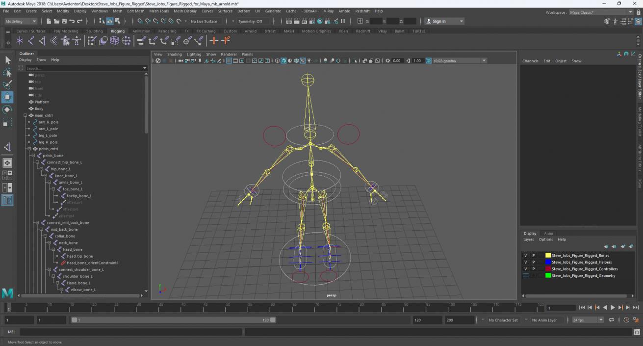 3D Steve Jobs Figure Rigged for Maya model