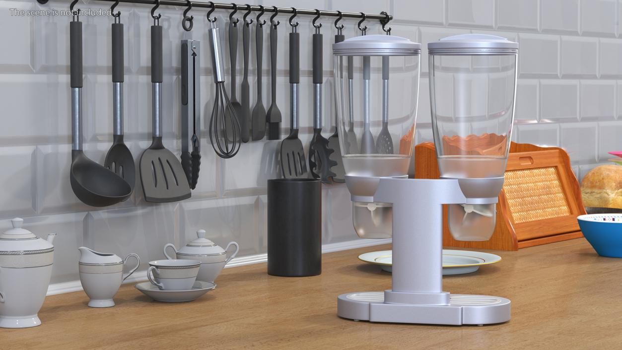 Dual IDM Dry Food Dispensers Empty 3D model