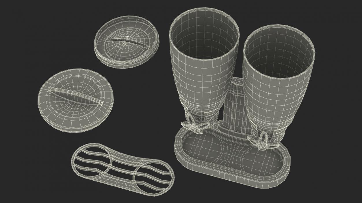 Dual IDM Dry Food Dispensers Empty 3D model