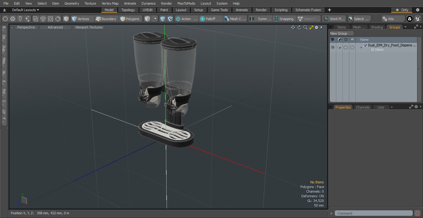 Dual IDM Dry Food Dispensers Empty 3D model