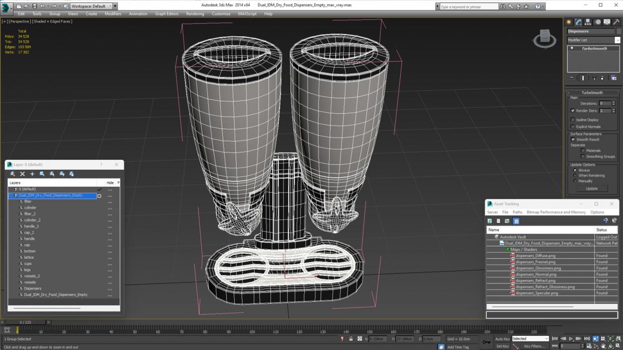 Dual IDM Dry Food Dispensers Empty 3D model