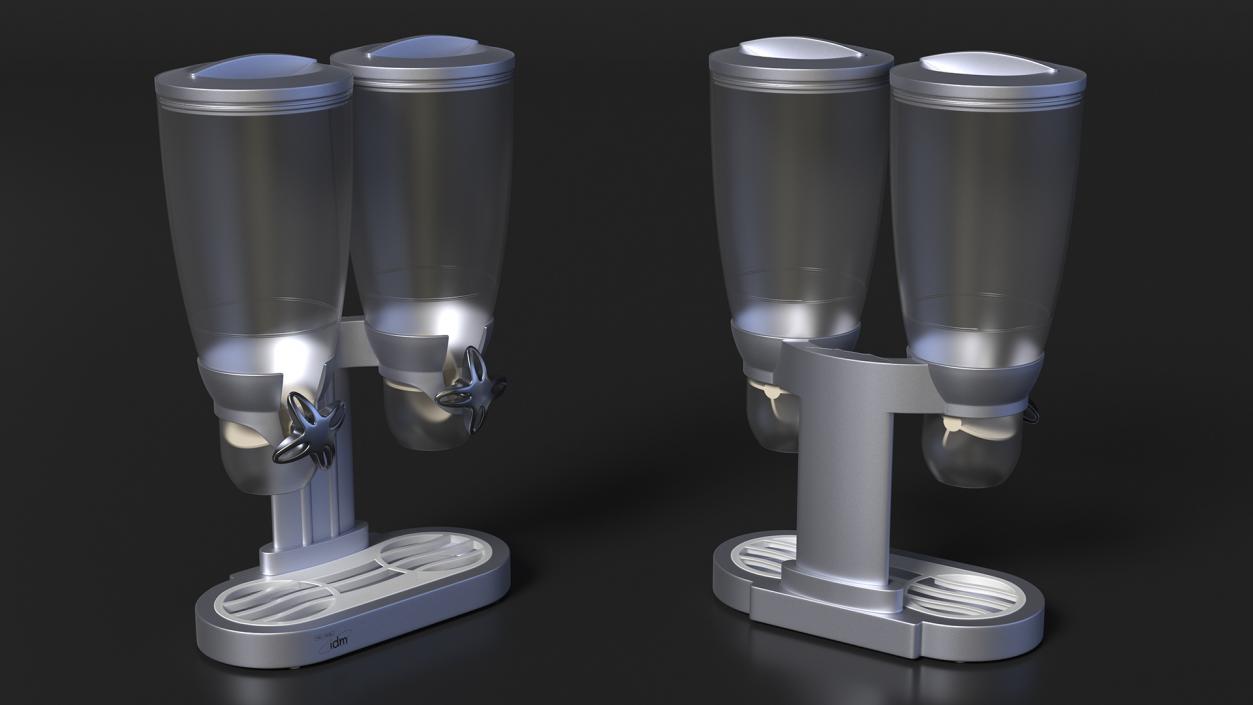 Dual IDM Dry Food Dispensers Empty 3D model