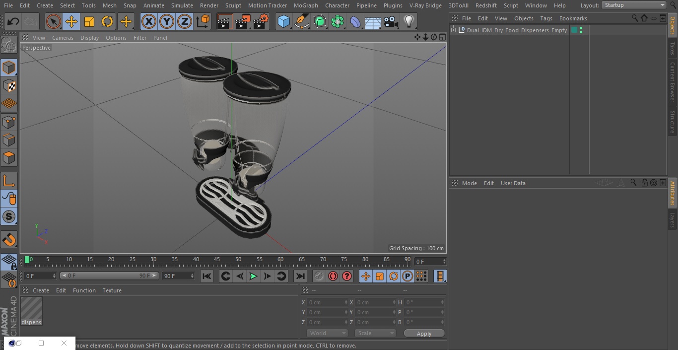 Dual IDM Dry Food Dispensers Empty 3D model