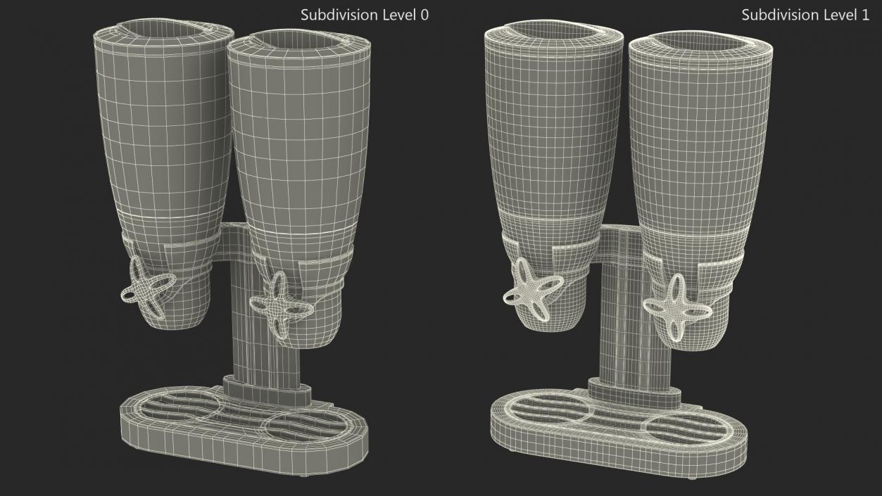 Dual IDM Dry Food Dispensers Empty 3D model