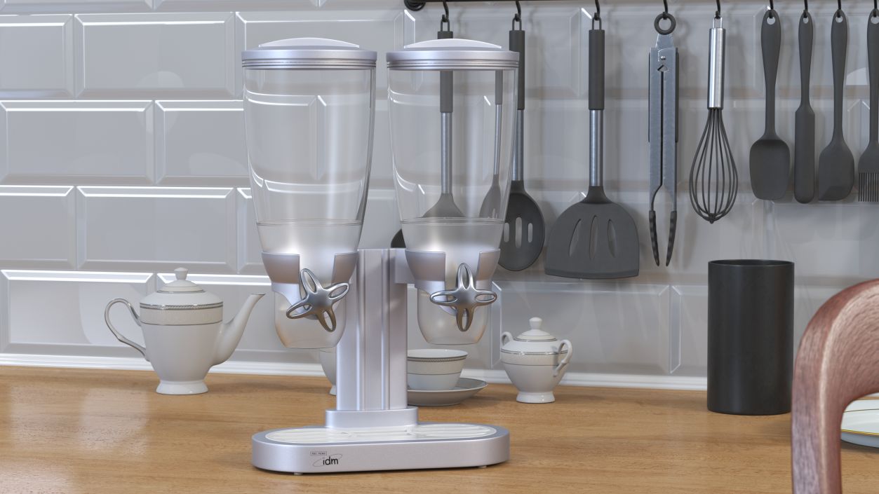 Dual IDM Dry Food Dispensers Empty 3D model