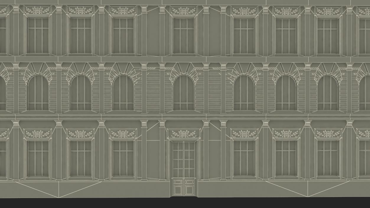 3D Paris Traditional Two Sided Building