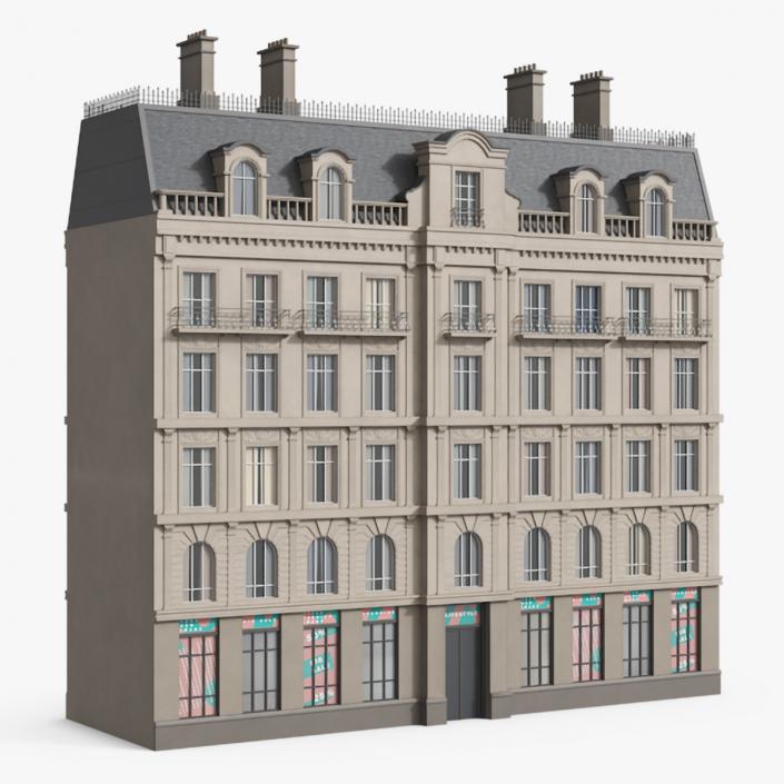 3D Paris Traditional Two Sided Building