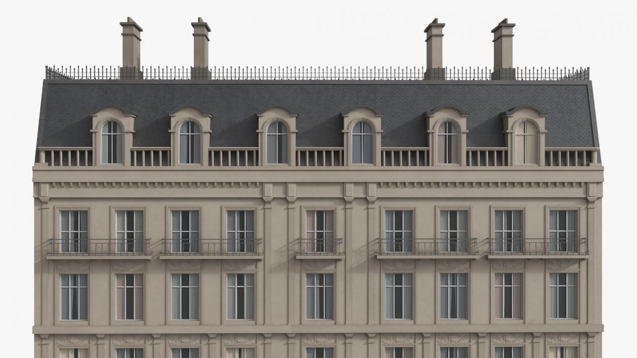 3D Paris Traditional Two Sided Building