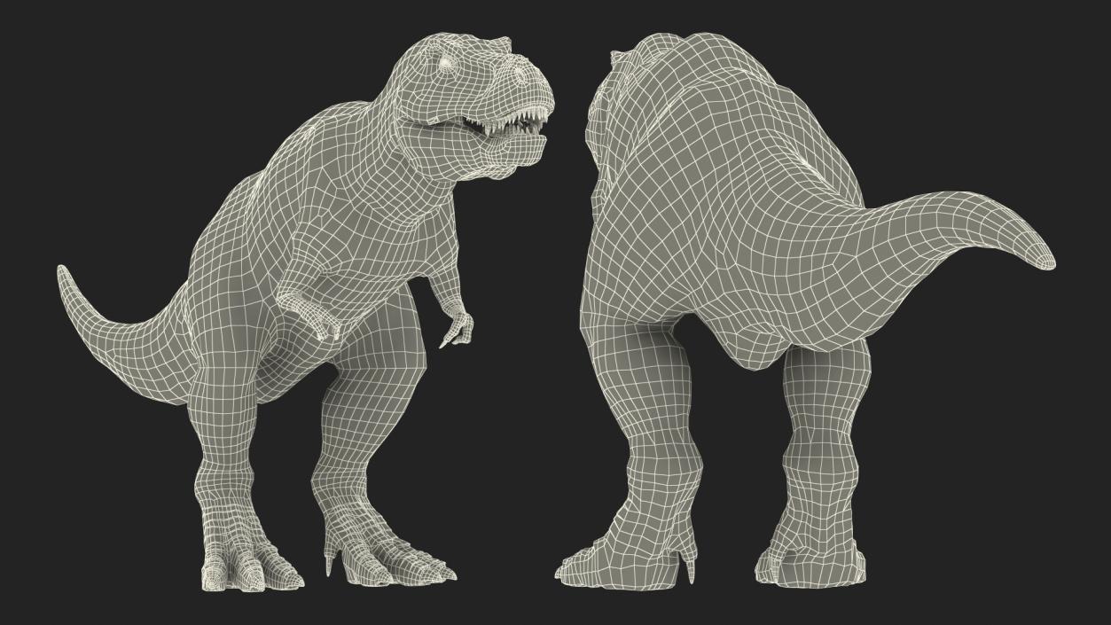 3D Animated Tyrannosaurus Rex Waiting Rigged