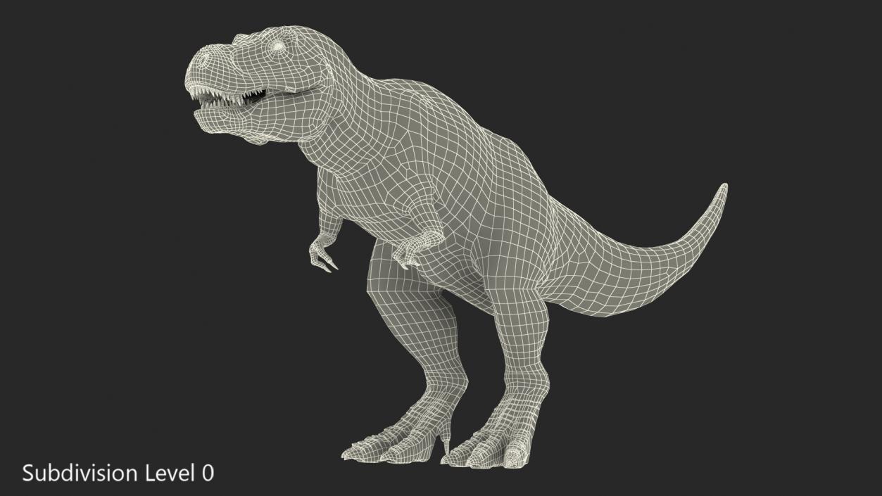 3D Animated Tyrannosaurus Rex Waiting Rigged