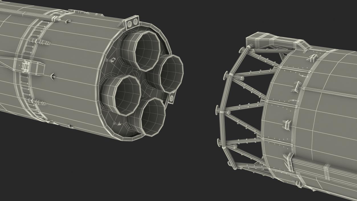 3D Soyuz 2 Orbital Launch Vehicle Main Parts