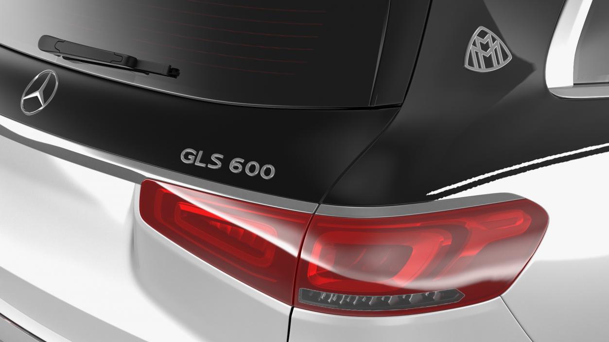 Maybach GLS 600 Silver Rigged 3D model