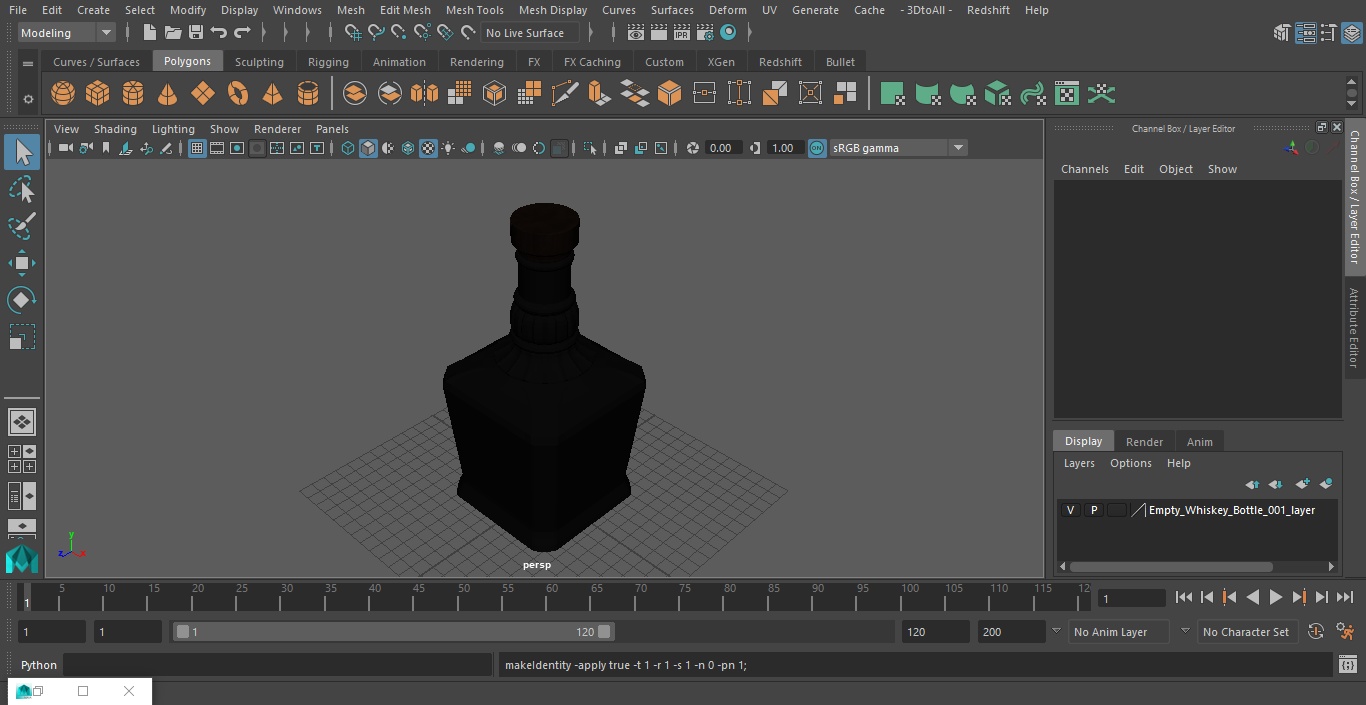 3D model Empty Whiskey Bottle