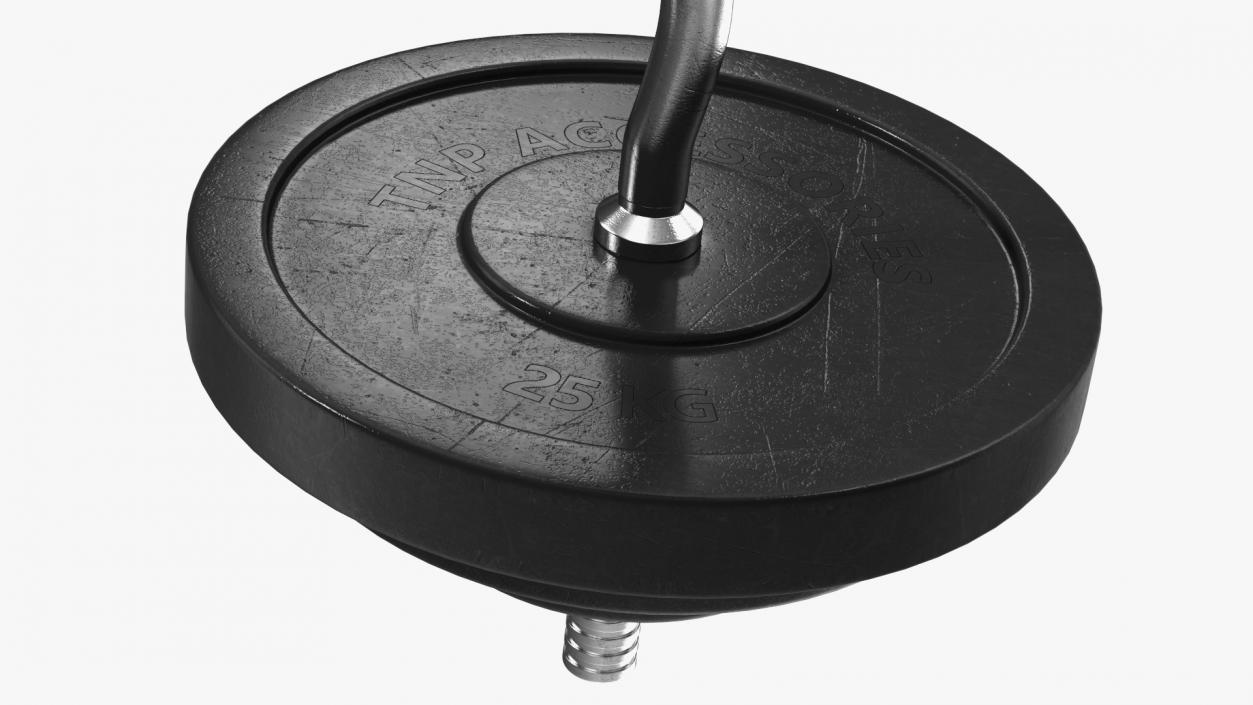 3D Curved Barbell Weightlifting Equipment model