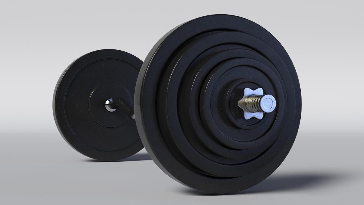 3D Curved Barbell Weightlifting Equipment model