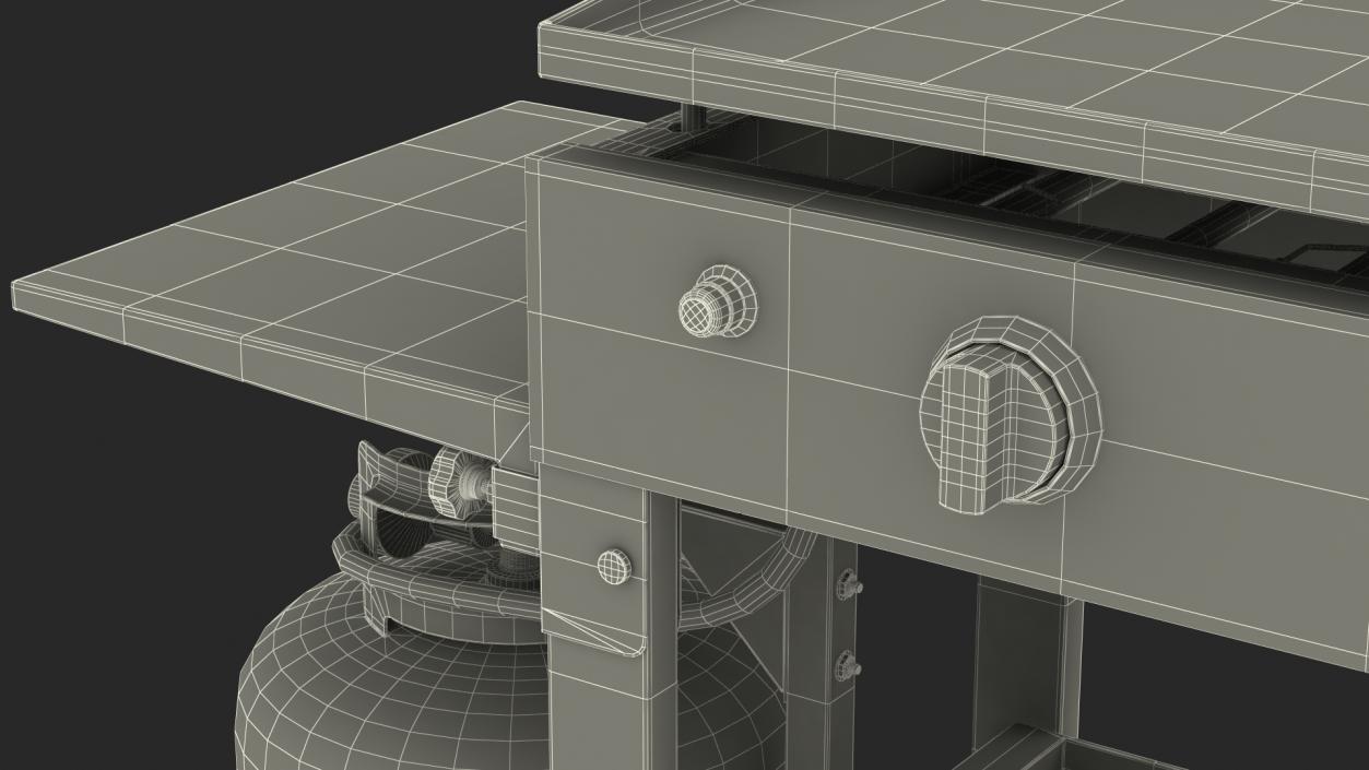 Flat Top Griddle Station with Gas Cylinder 3D