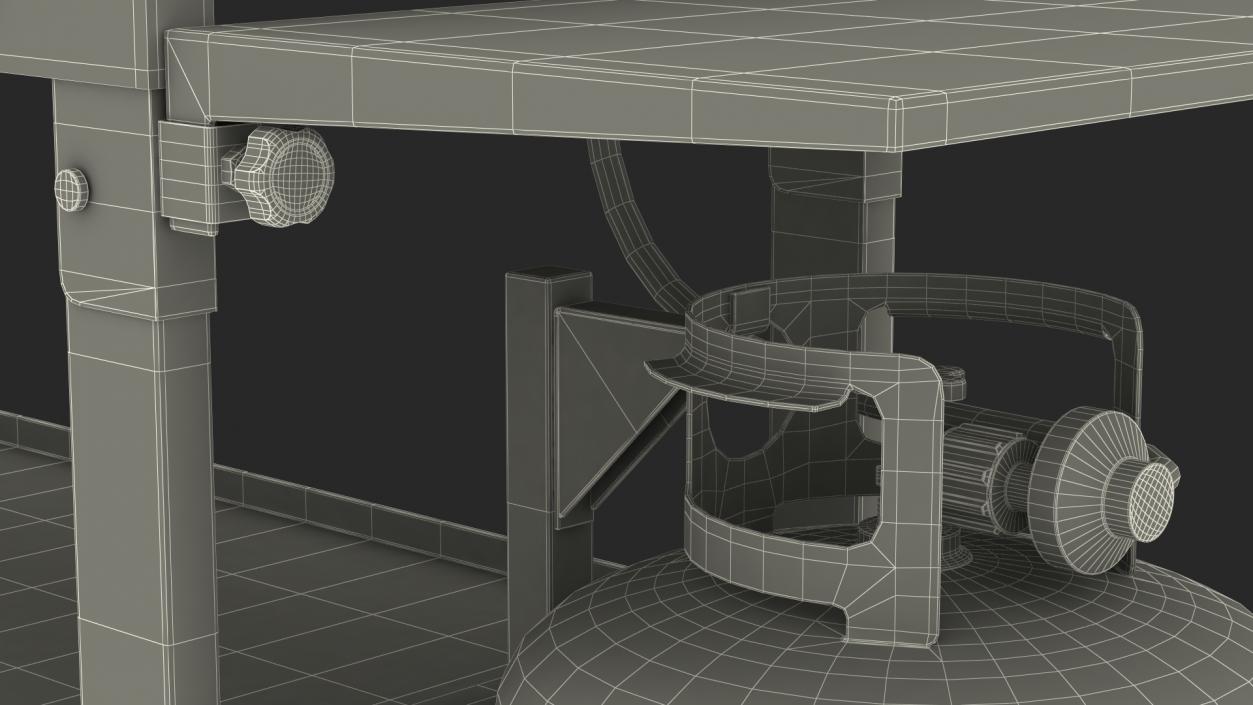 Flat Top Griddle Station with Gas Cylinder 3D