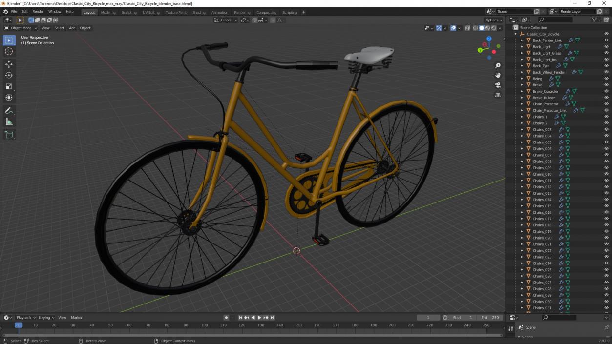 3D model Classic City Bicycle